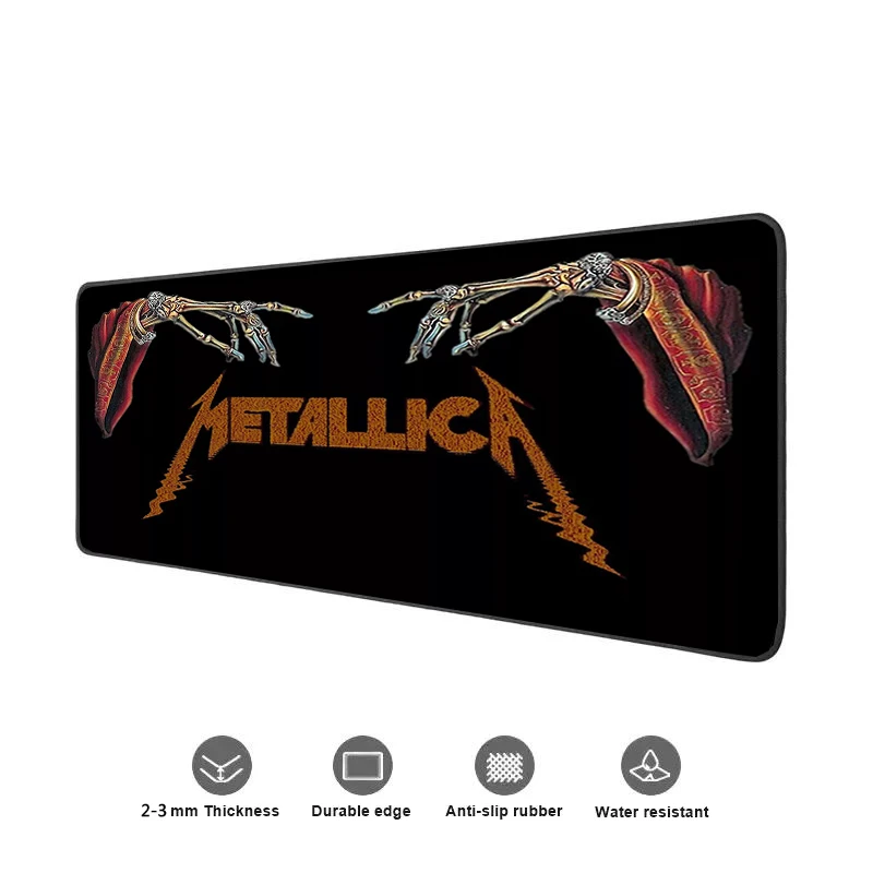 M Metallica Tapete de Mesa Grande Esteiras Mouse Pad Velocidade Computador Mesa Teclado Jogos Deskpad PC 10 - Metallica Band Merch