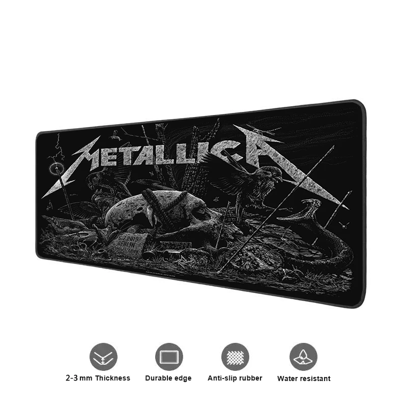 M Metallica Tapete de Mesa Grande Esteiras Mouse Pad Velocidade Computador Mesa Teclado Jogos Deskpad PC 11 - Metallica Band Merch