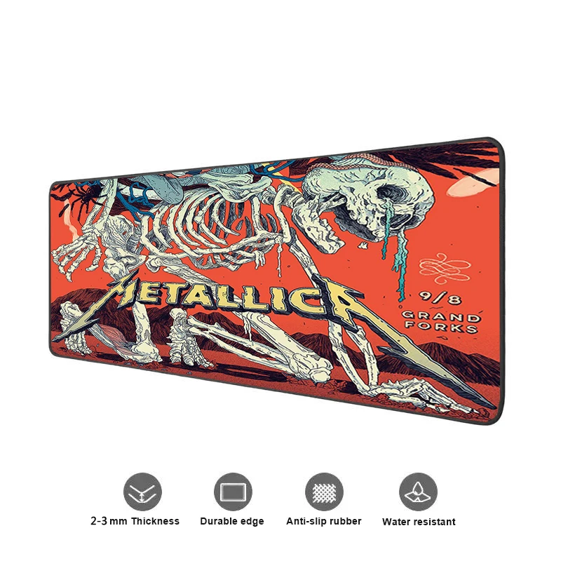 M Metallica Tapete de Mesa Grande Esteiras Mouse Pad Velocidade Computador Mesa Teclado Jogos Deskpad PC 12 - Metallica Band Merch