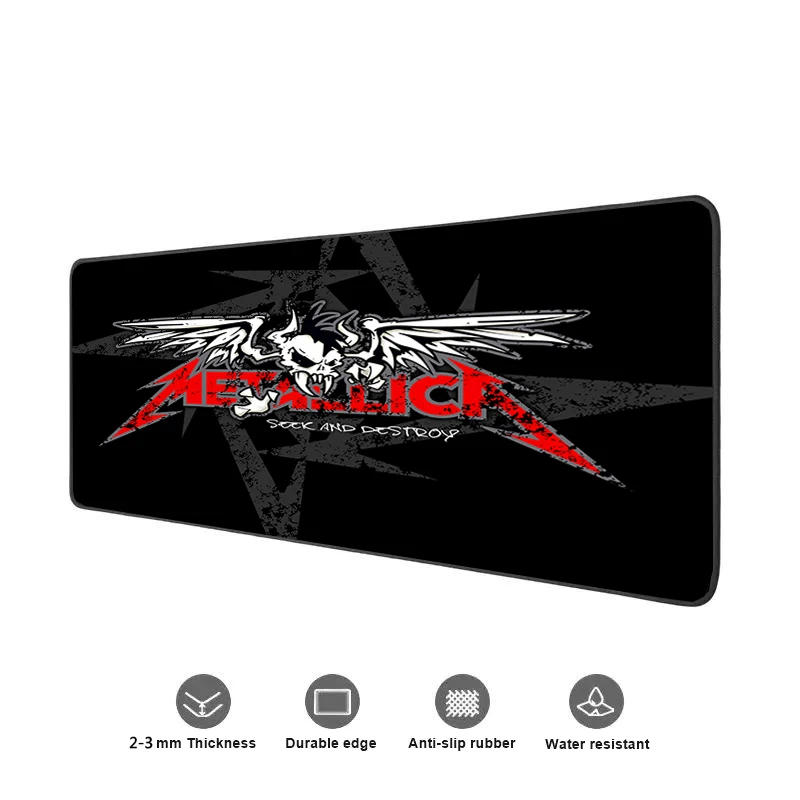 M Metallica Tapete de Mesa Grande Esteiras Mouse Pad Velocidade Computador Mesa Teclado Jogos Deskpad PC 16 - Metallica Band Merch