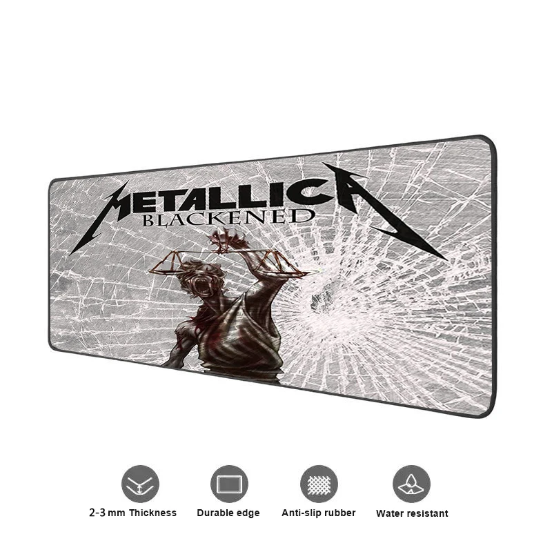 M Metallica Tapete de Mesa Grande Esteiras Mouse Pad Velocidade Computador Mesa Teclado Jogos Deskpad PC 2 - Metallica Band Merch