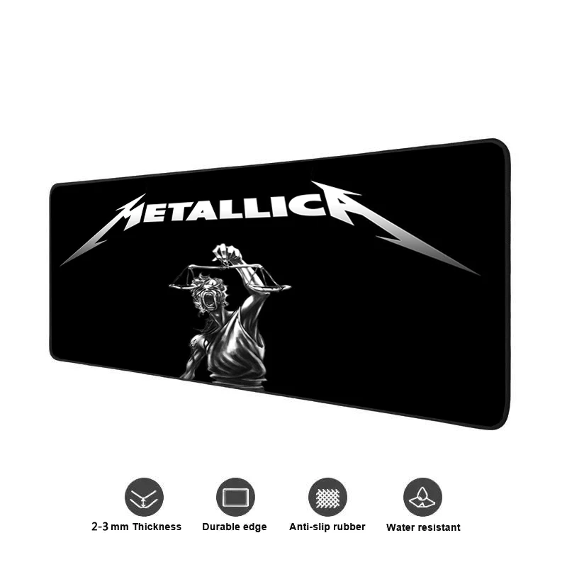 M Metallica Tapete de Mesa Grande Esteiras Mouse Pad Velocidade Computador Mesa Teclado Jogos Deskpad PC 4 - Metallica Band Merch