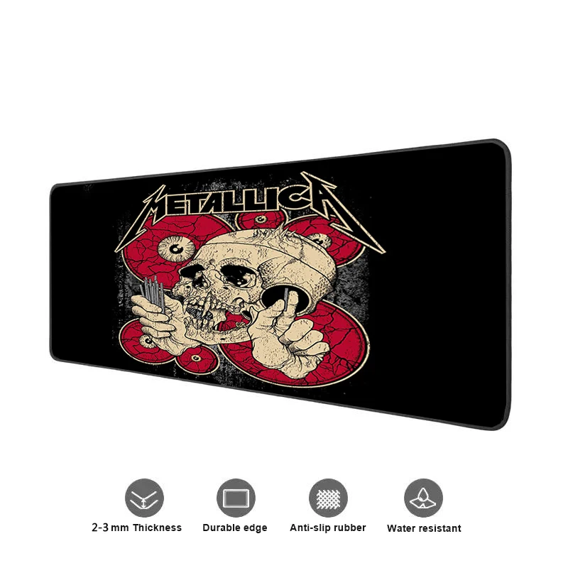 M Metallica Tapete de Mesa Grande Esteiras Mouse Pad Velocidade Computador Mesa Teclado Jogos Deskpad PC 5 - Metallica Band Merch