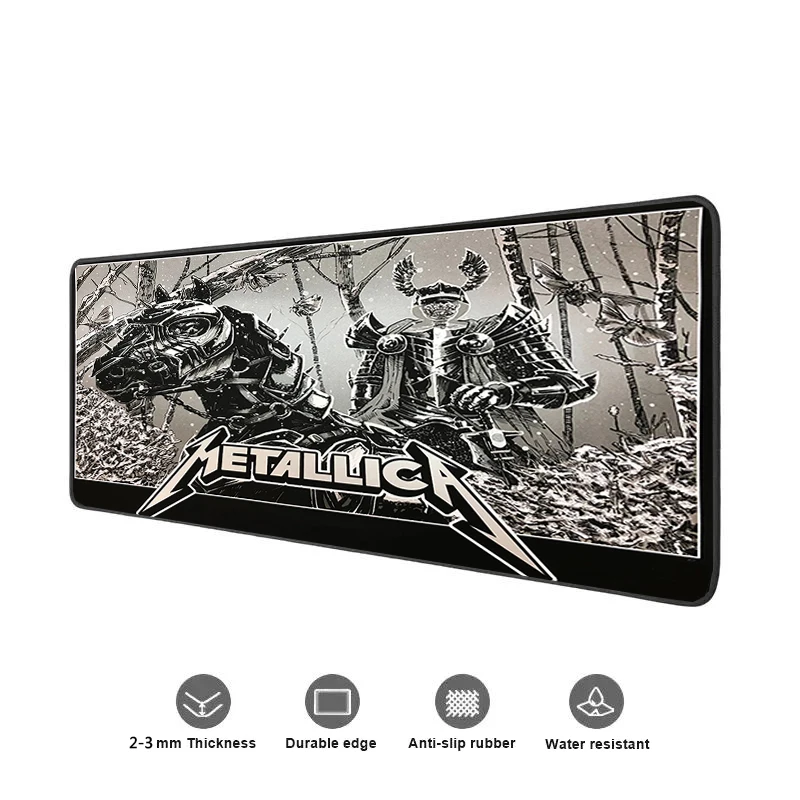 M Metallica Tapete de Mesa Grande Esteiras Mouse Pad Velocidade Computador Mesa Teclado Jogos Deskpad PC 6 - Metallica Band Merch