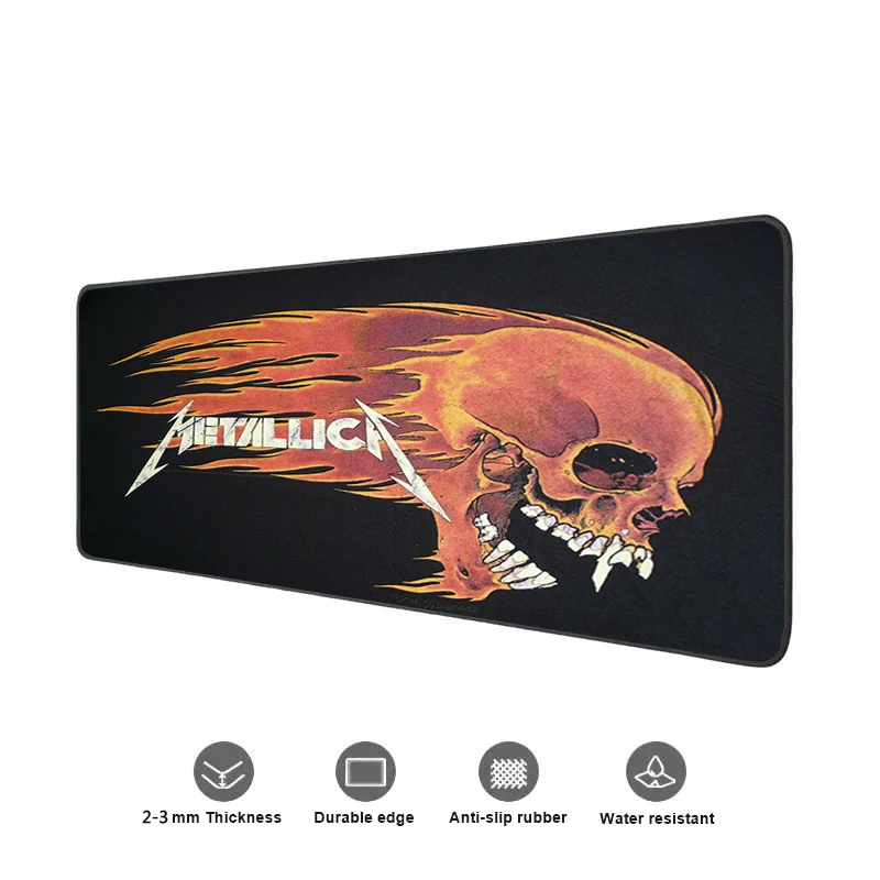 M Metallica Tapete de Mesa Grande Esteiras Mouse Pad Velocidade Computador Mesa Teclado Jogos Deskpad PC 8 - Metallica Band Merch