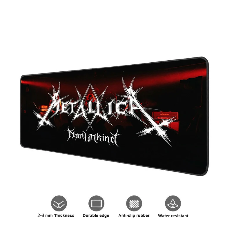 M Metallica Tapete de Mesa Grande Esteiras Mouse Pad Velocidade Computador Mesa Teclado Jogos Deskpad PC 9 - Metallica Band Merch